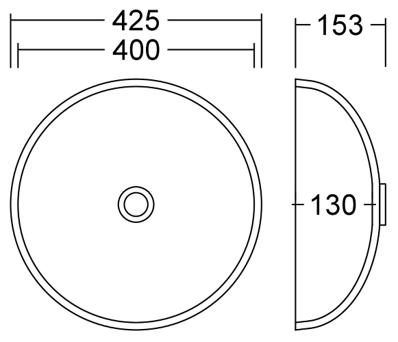 AWR 40 D Eclipse Waschbecken Unterbau D 400 mm