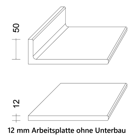 Staron Arbeitsplatte PG A Solid I  ohne Trägerplatte