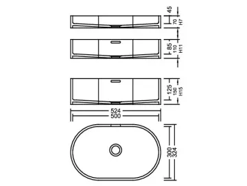 AWL 50_30 Aria PG F Waschbecken Auf-und Unterbau