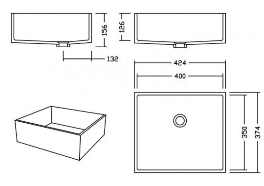 AWE 40 F Supreme Waschbecken Unterbau 400x350 mm