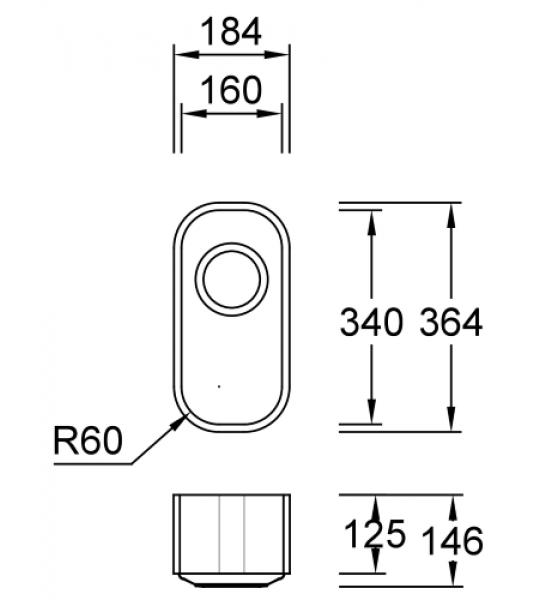 Combi R16 D Aspen Spülbecken Unterbau 340x400 mm