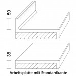 Staron Arbeitsplatte PG A Solid I  mit Standardkante