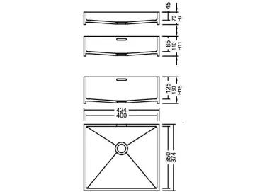 AWE 40_35 Tempest PG F Waschbecken Auf-und Unterbau