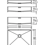 AWE 50_35 Solid PG A Waschbecken Auf-und Unterbau