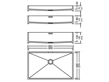 AWE 60_35 Tempest PG F Waschbecken Auf-und Unterbau
