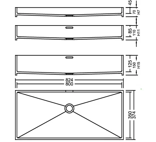 AWE 80_35 Venato Marble PG F Waschbecken Auf-und Unterbau