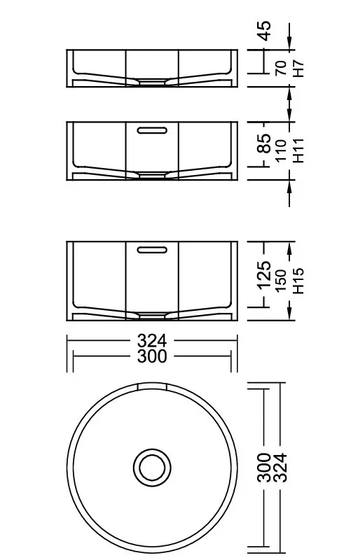 AWR 30-1 Premiere PG G Waschbecken Auf-und Unterbau