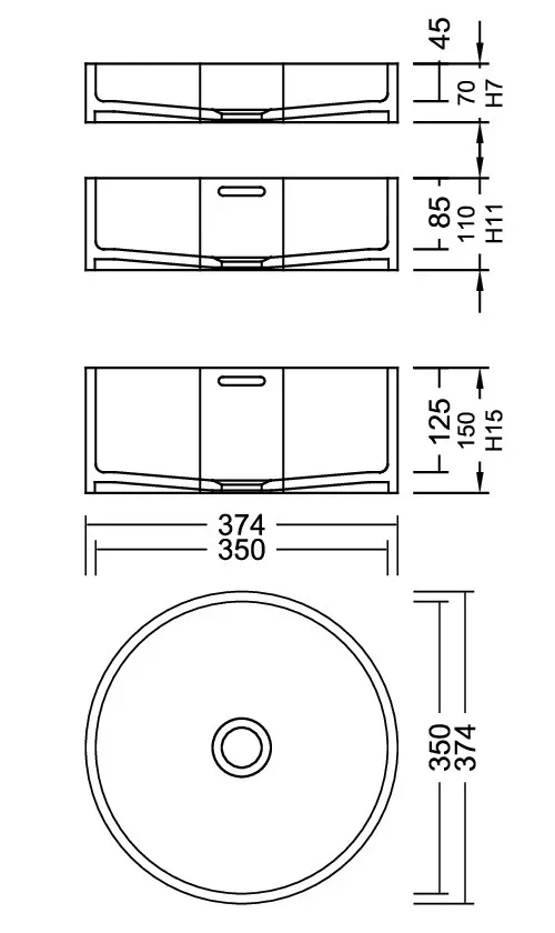 AWR 35-1 Premiere PG G Waschbecken Auf-und Unterbau