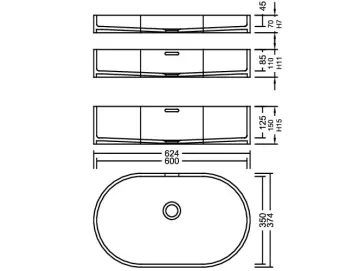 AWL 60_35 Solid PG A Waschbecken Auf-und Unterbau
