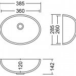 AWO 36 D Metallic Waschbecken Unterbau 360x260 mm
